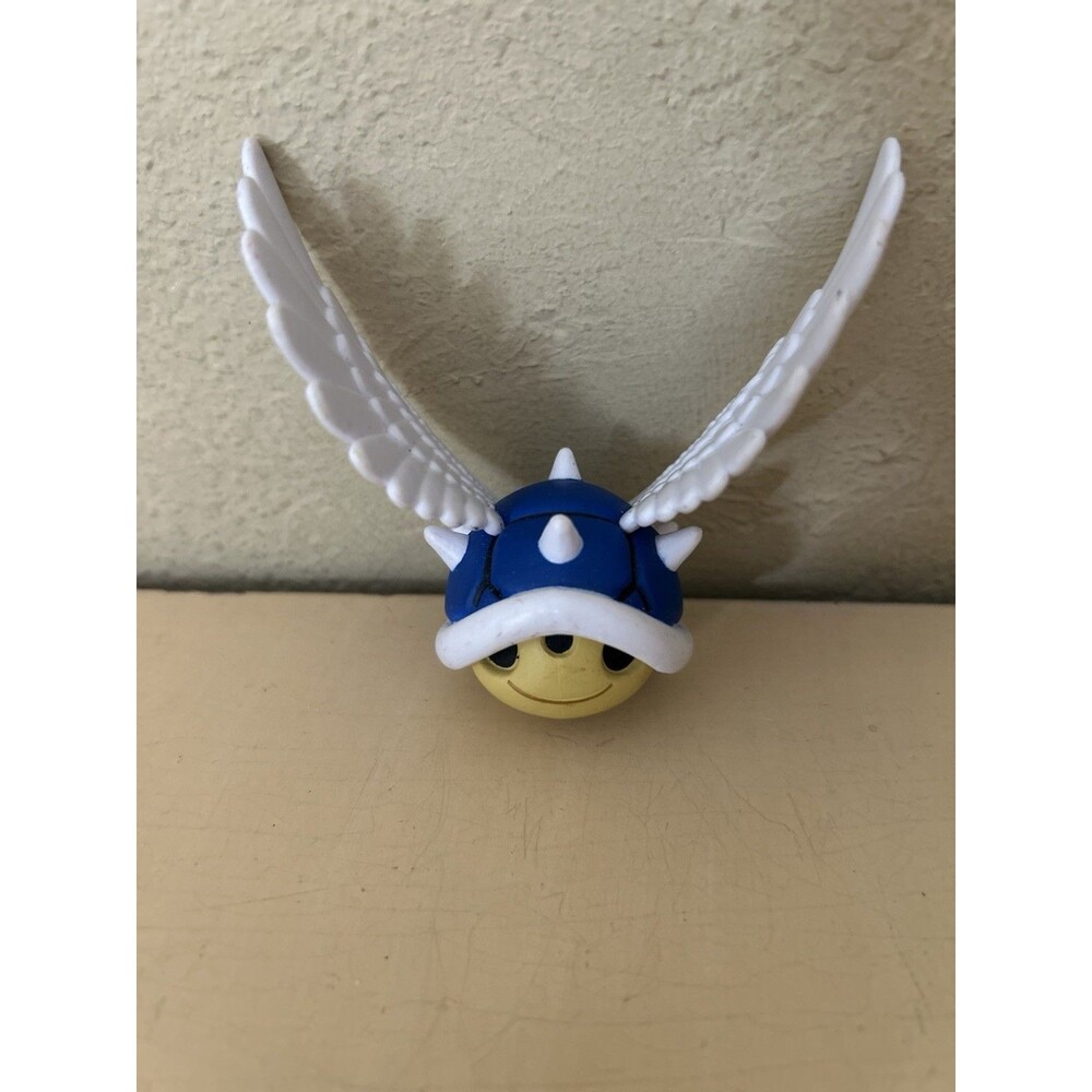 Nintendo Super Mario Bros Blue And White Spiny Winged Shell Plastic Figure
